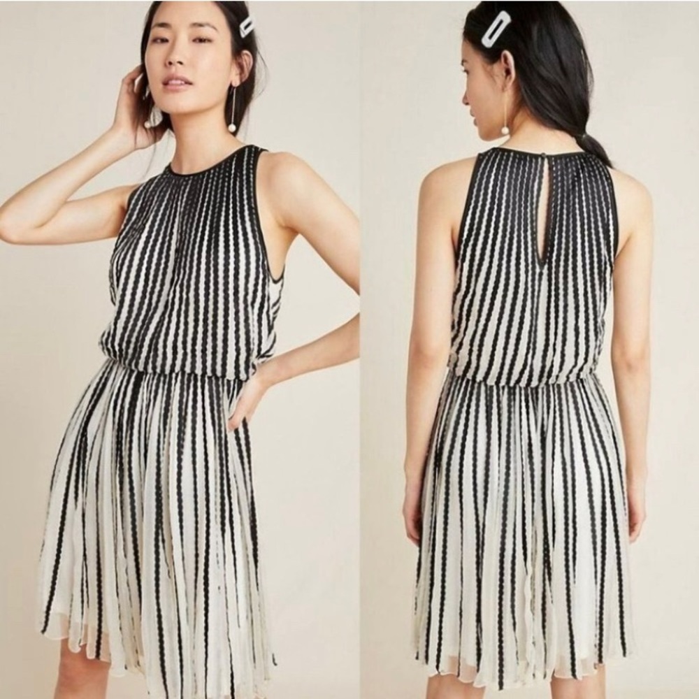 Geisha Designs (Anthropologie) Martinique Halter Dress - Striped Sleeveless 4